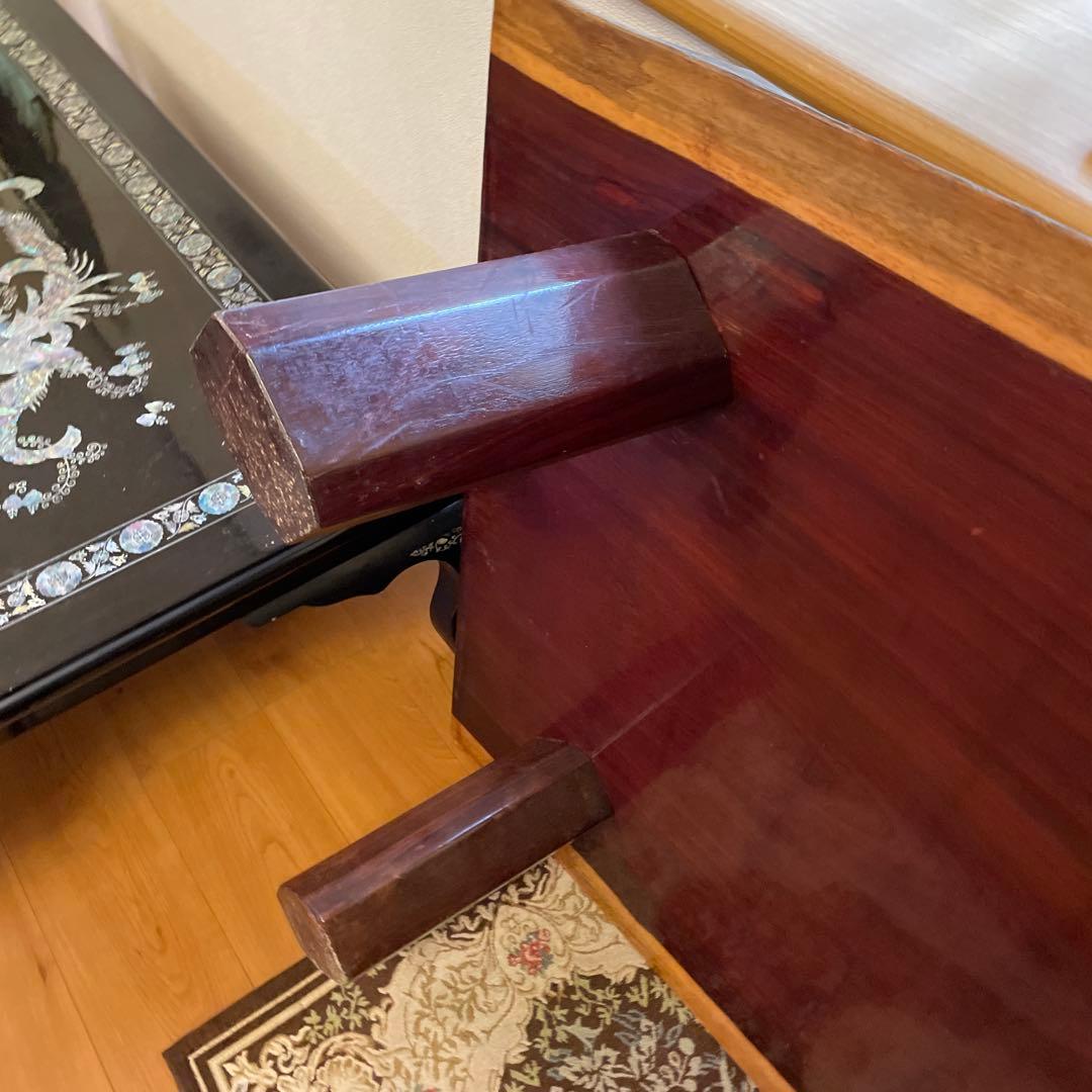 自然木のダークブラウン座卓　一枚板