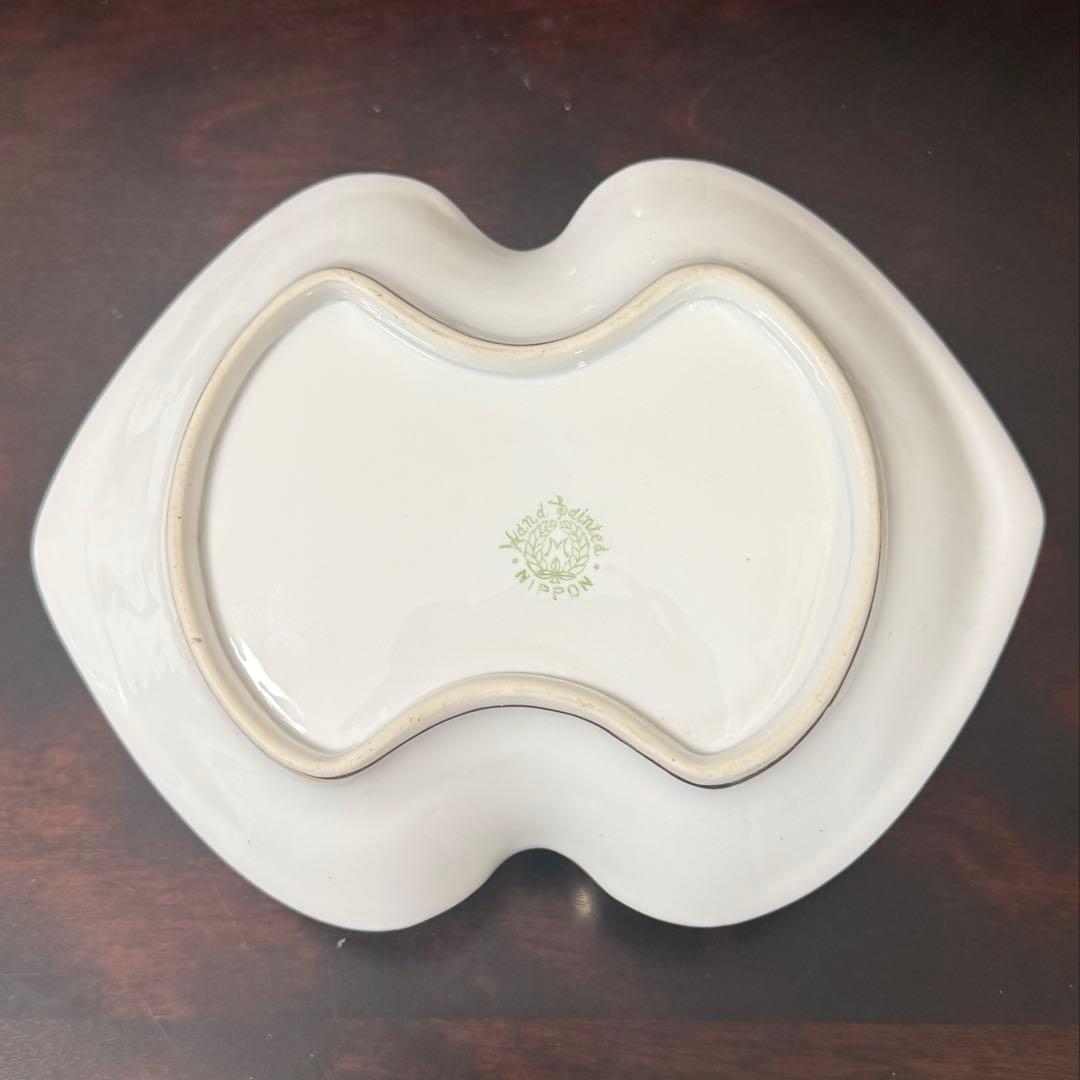 【100年モノ】オールドノリタケ センターハンドル皿 蝶文 M-NIPPON印