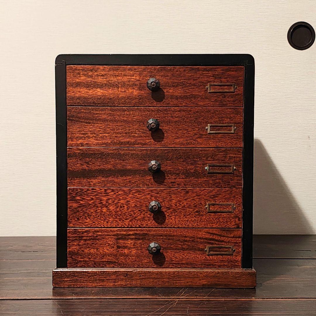 小引き出し5杯　小抽斗　昭和レトロ　木箱　古家具