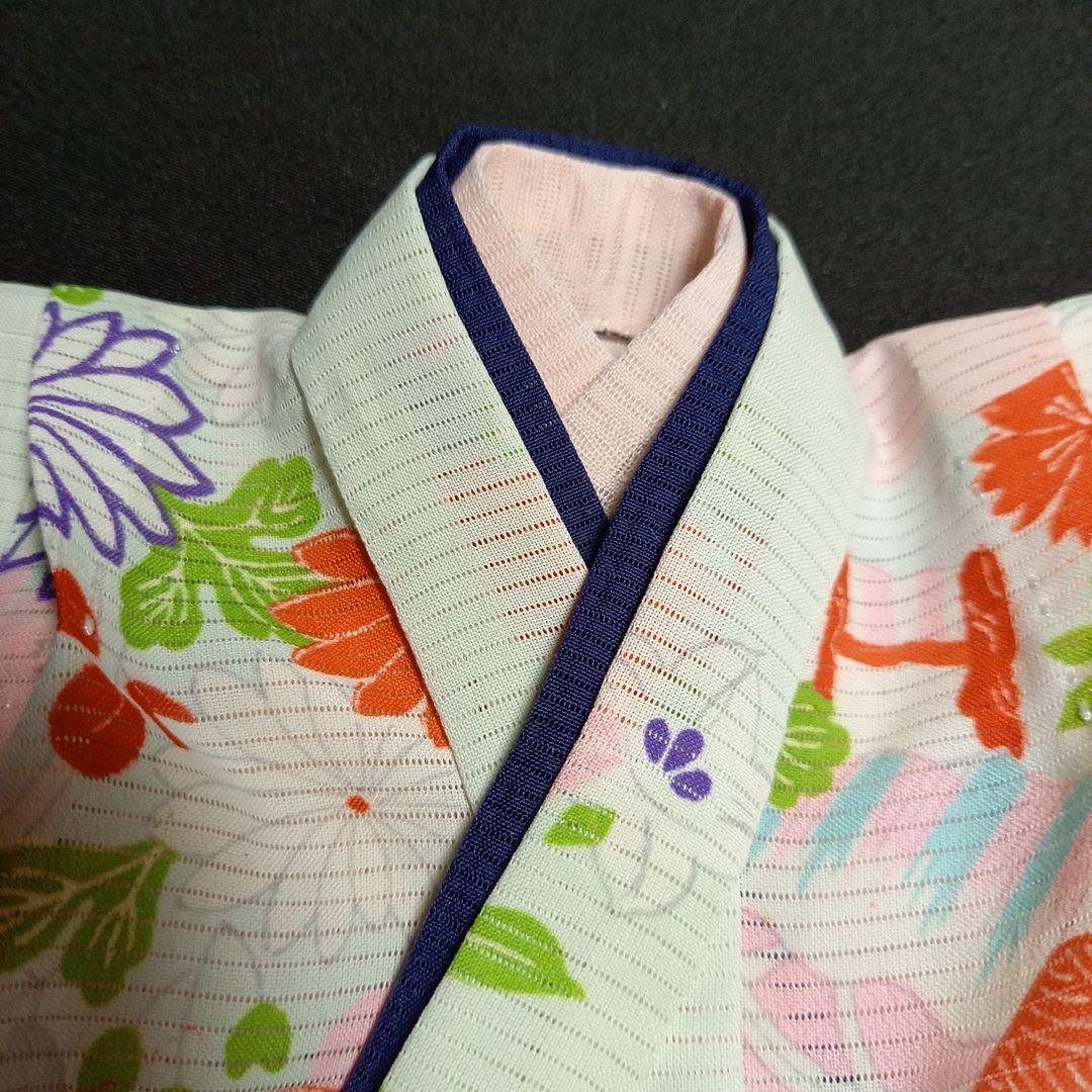 市松人形 10号 夏　絽の着物　帯　兵児帯　帯締め帯揚げ　正絹　ドール　単衣