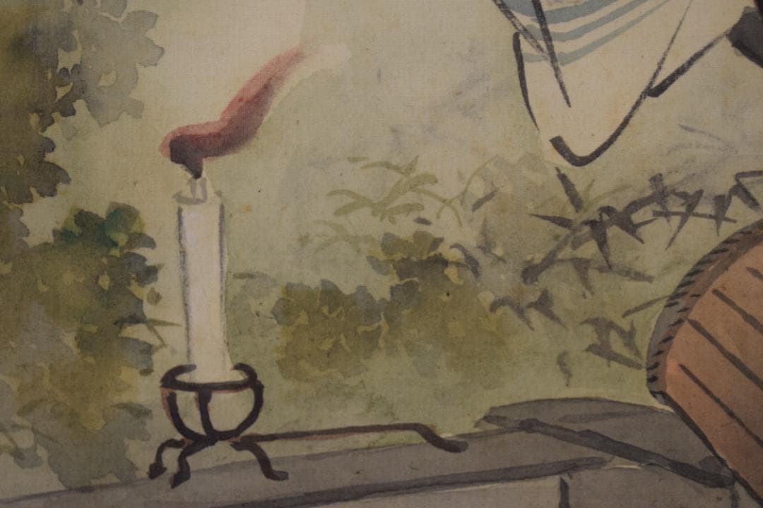 【真作】里見雲嶺/若水之図/人物図/汲水行事/掛軸☆宝船☆Y-475　JM