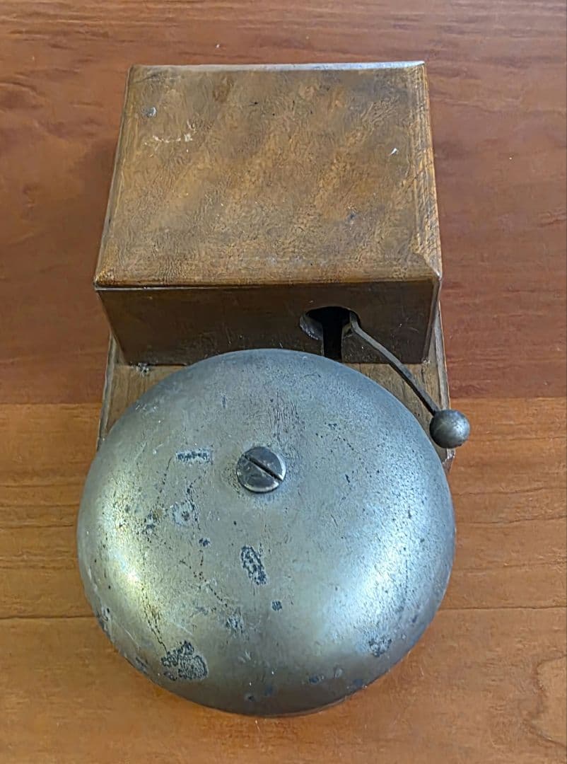 アンティーク　壁掛け式　電話機用　ベル　木製　呼び鈴　Bell レア