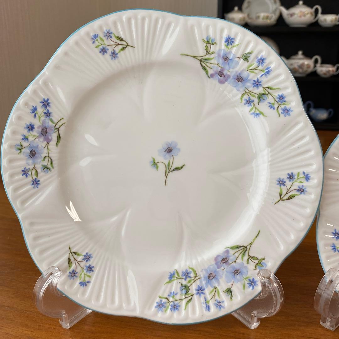 シェリー　ブルーロック　カップ　ソーサー　プレート2枚　カルテット