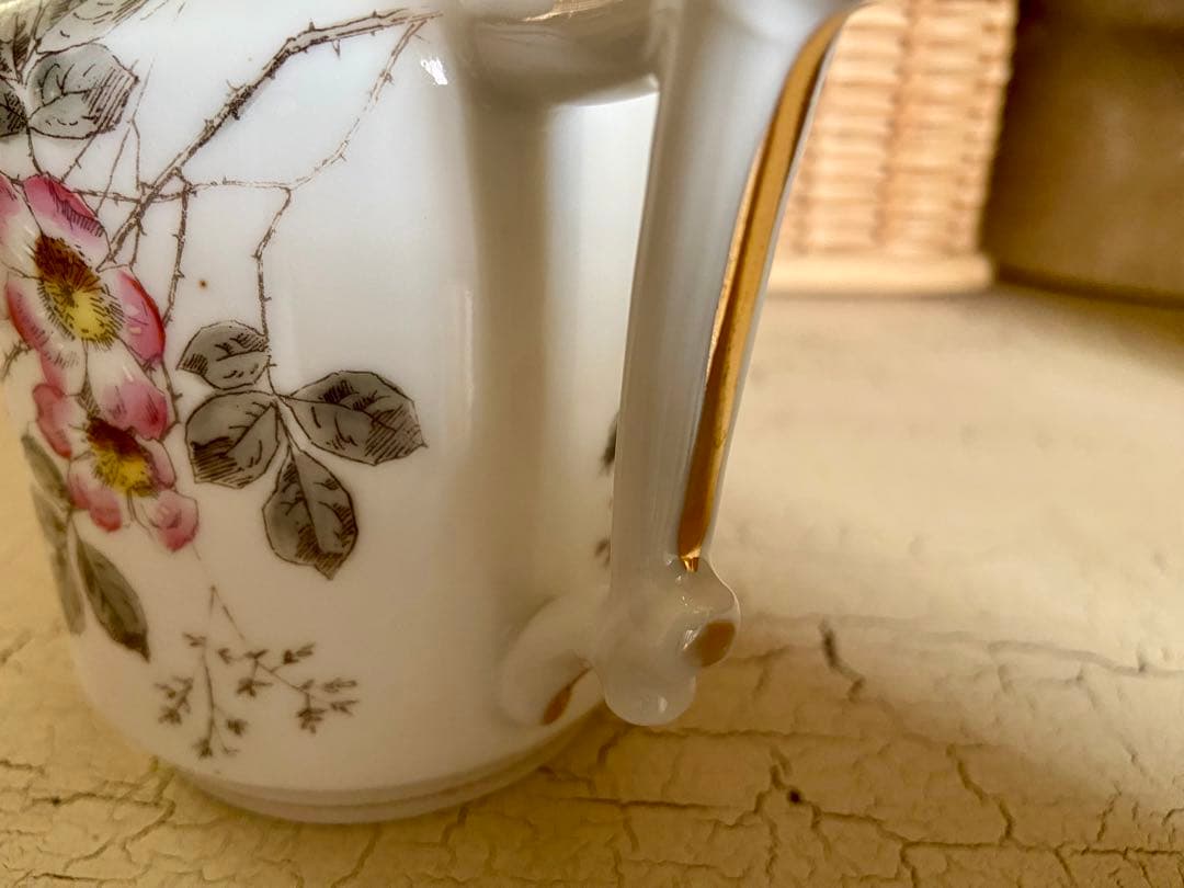 フランス　アンティーク　リモージュ　ピッチャー　ジャグ　花瓶　花器