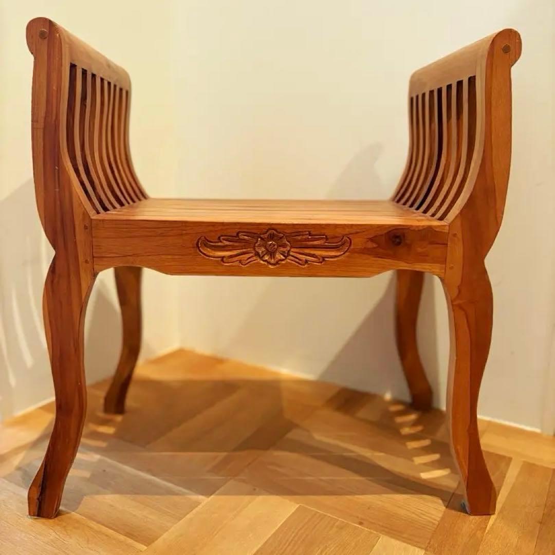 チーク無垢材 スツール カルトノチェア 花台 飾り台 価格交渉歓迎