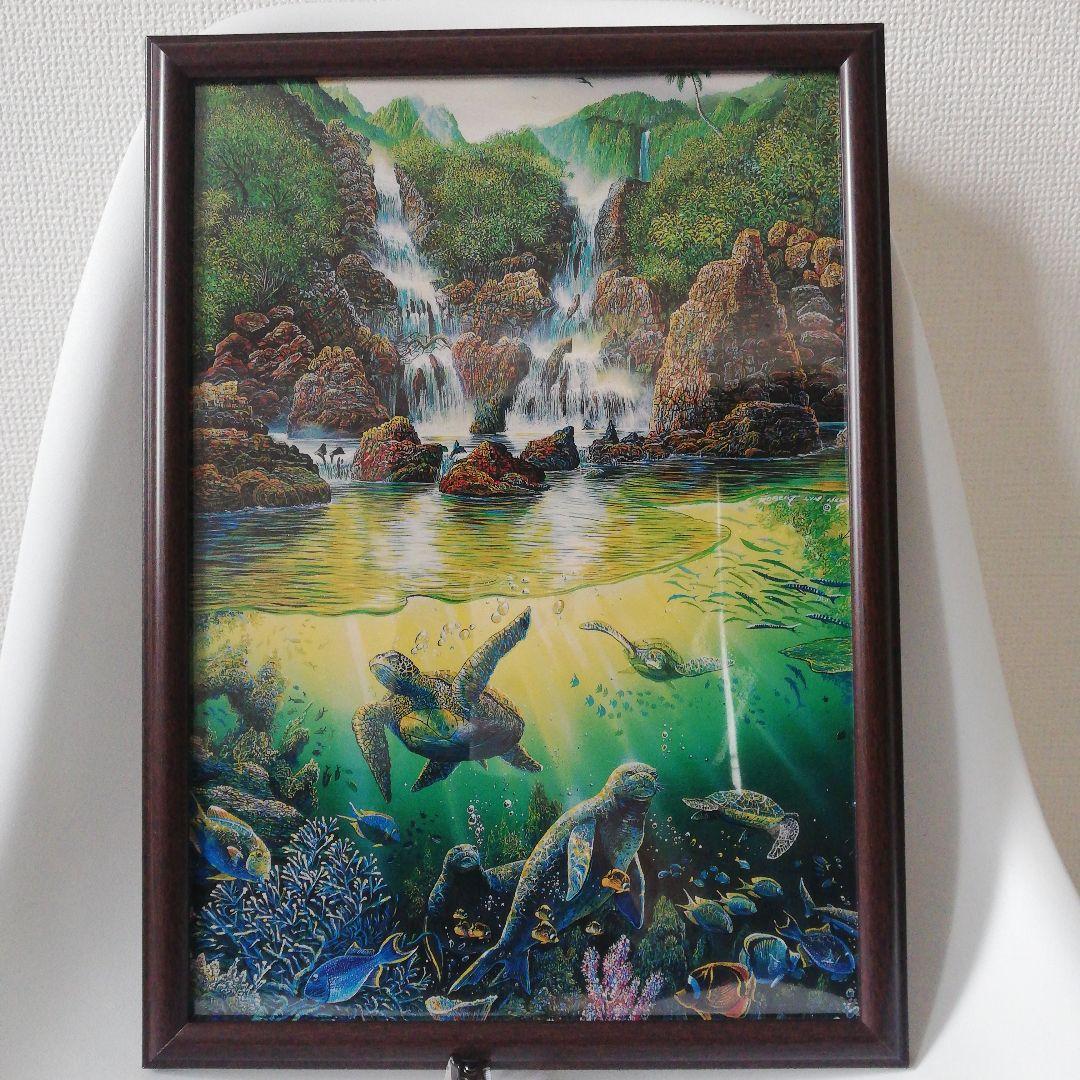 アートパネル　タートル　亀　マナティ　ジュゴン　アザラシ　滝　海　魚　熱帯雨林
