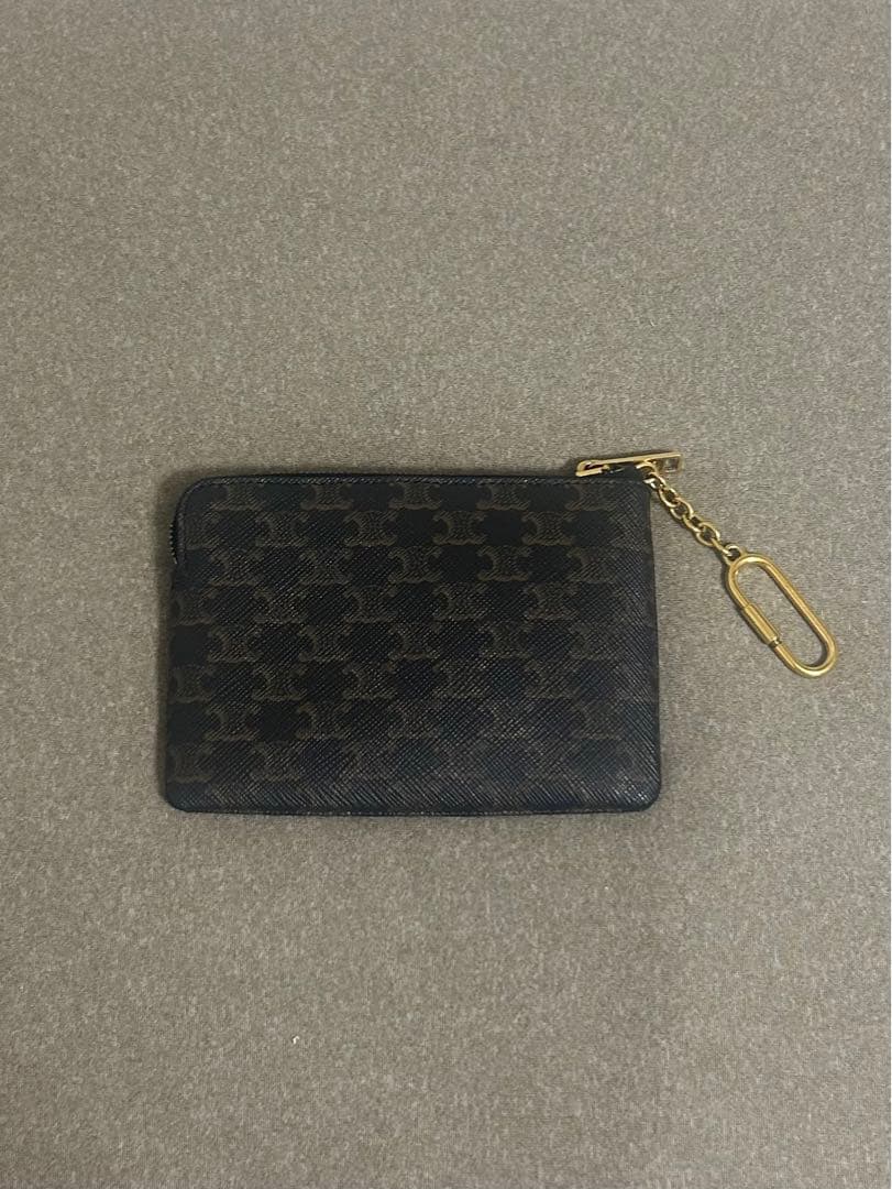 現行 CELINE ケース 小銭入れ ブラック ダークブラウン