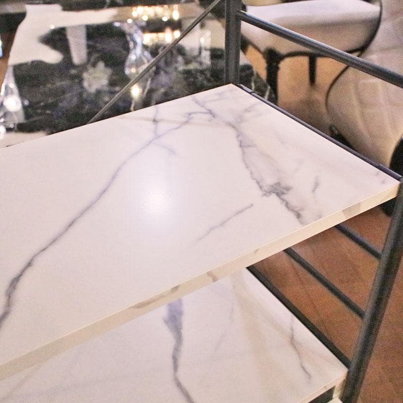 大理石柄 引出し付シェルフ マーブルホワイト 収納 飾り棚 399-2727