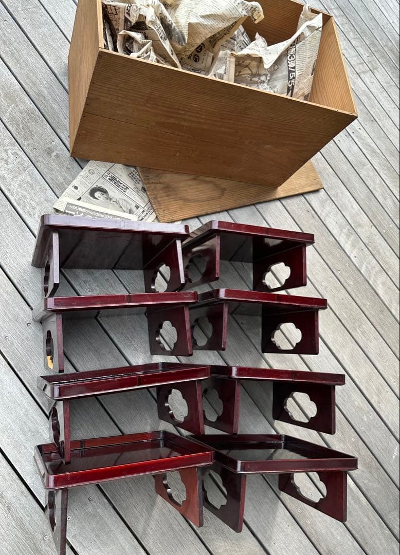 木曽漆器　春慶塗　お膳　8客