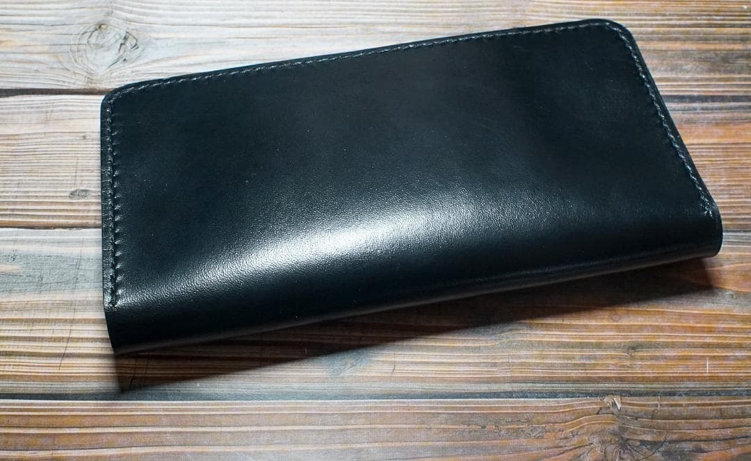 ロング トラッカーウォレット 馬革 二層 ブラック 真鍮 トラッカーウォレット