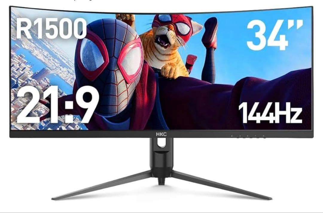 【お盆セール】HKC超湾曲ゲーミングモニター34インチTG34C3U 美品