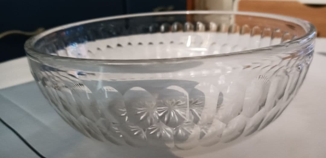【明治期　アンティーク　クリスタルガラス】ボウル　インテリア　置物