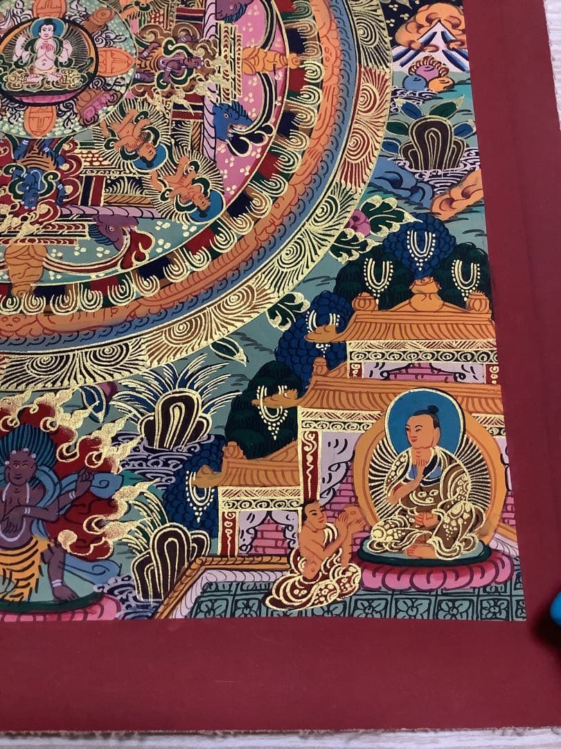 《 チベット密教　新品　1点物 》 手描き　曼荼羅　仏陀　釈迦　仏画　仏教　d8