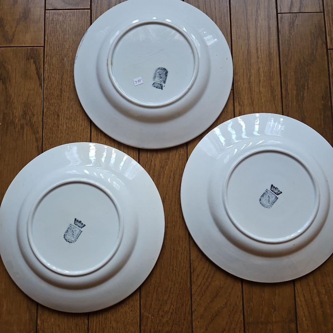 フルーツ柄デザートプレート3枚セット　サンタマン製　フランス蚤の市