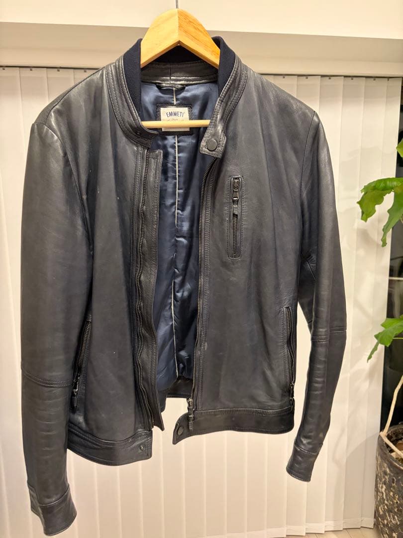 H*T様 EMMETI レザーシングルライダースジャケット 48