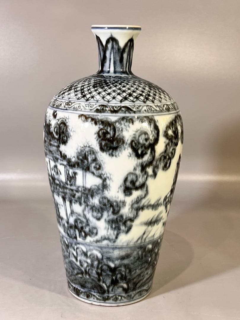 DT646 中国 染付 梅瓶 29cm