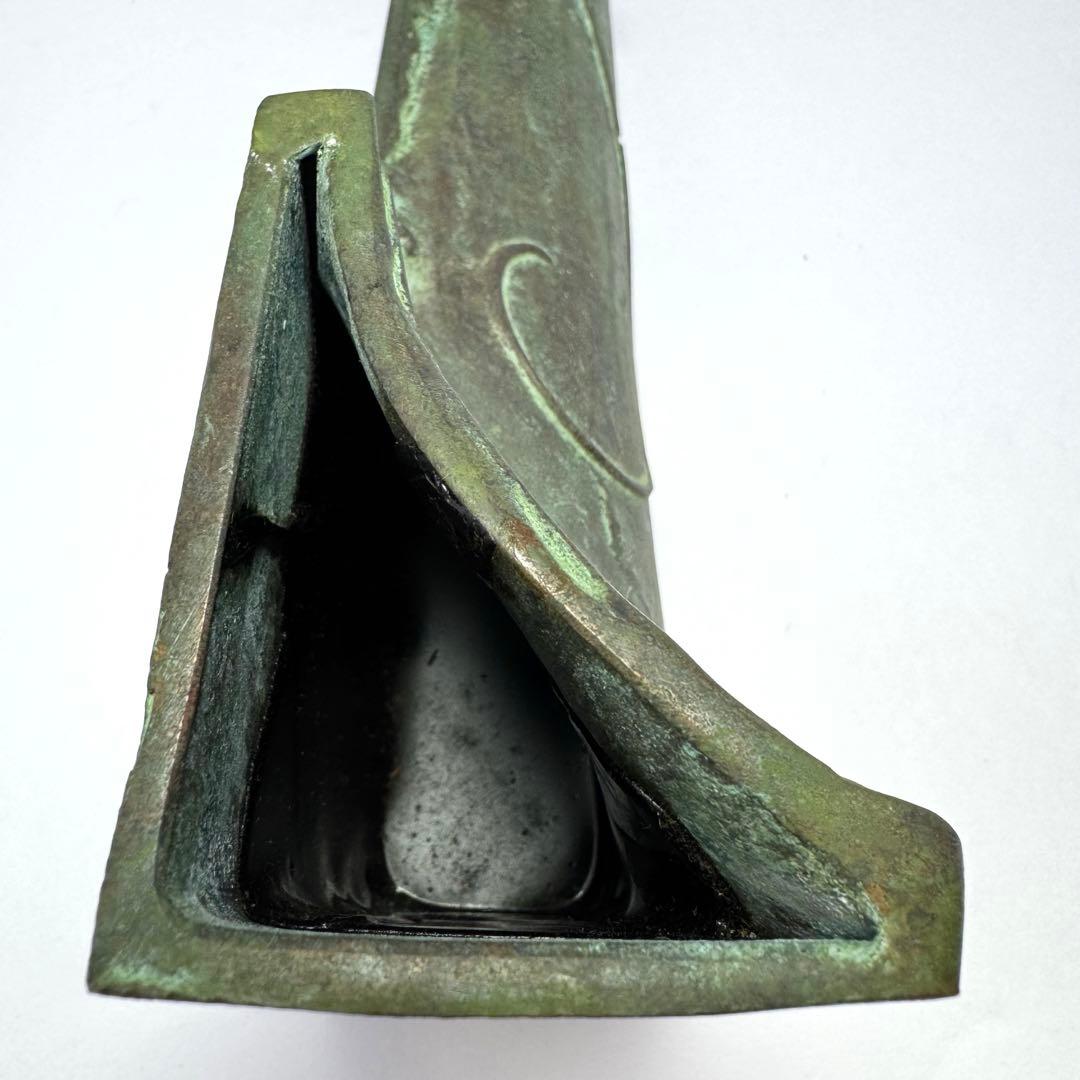 未使用 大森孝志 瑞峰堂 青銅 陽だまり 蝶 花瓶 花器 共箱 説明書 高岡銅器