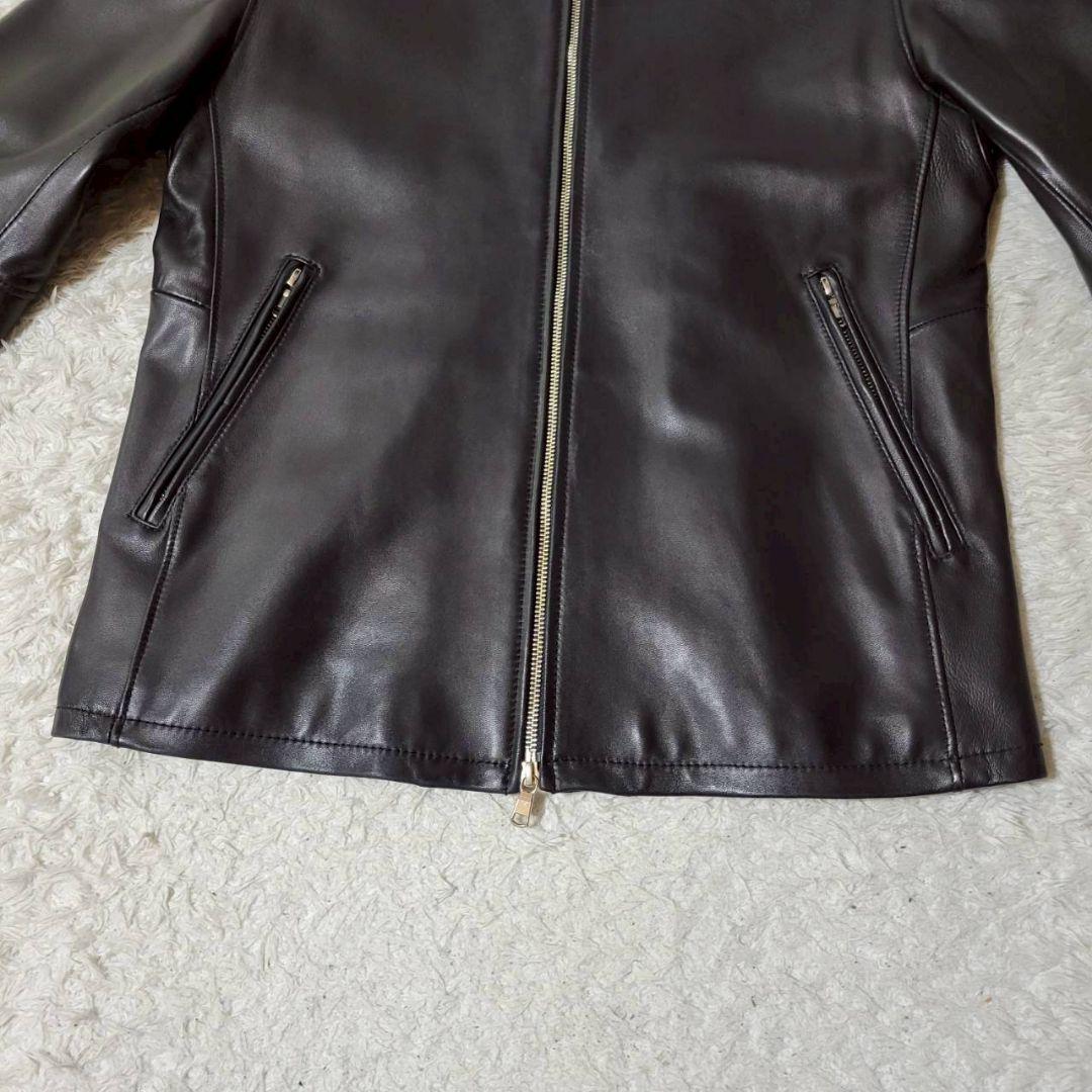 美品✨ ユナイテッドアローズ ラムレザー シングルライダース 羊革 黒 XL