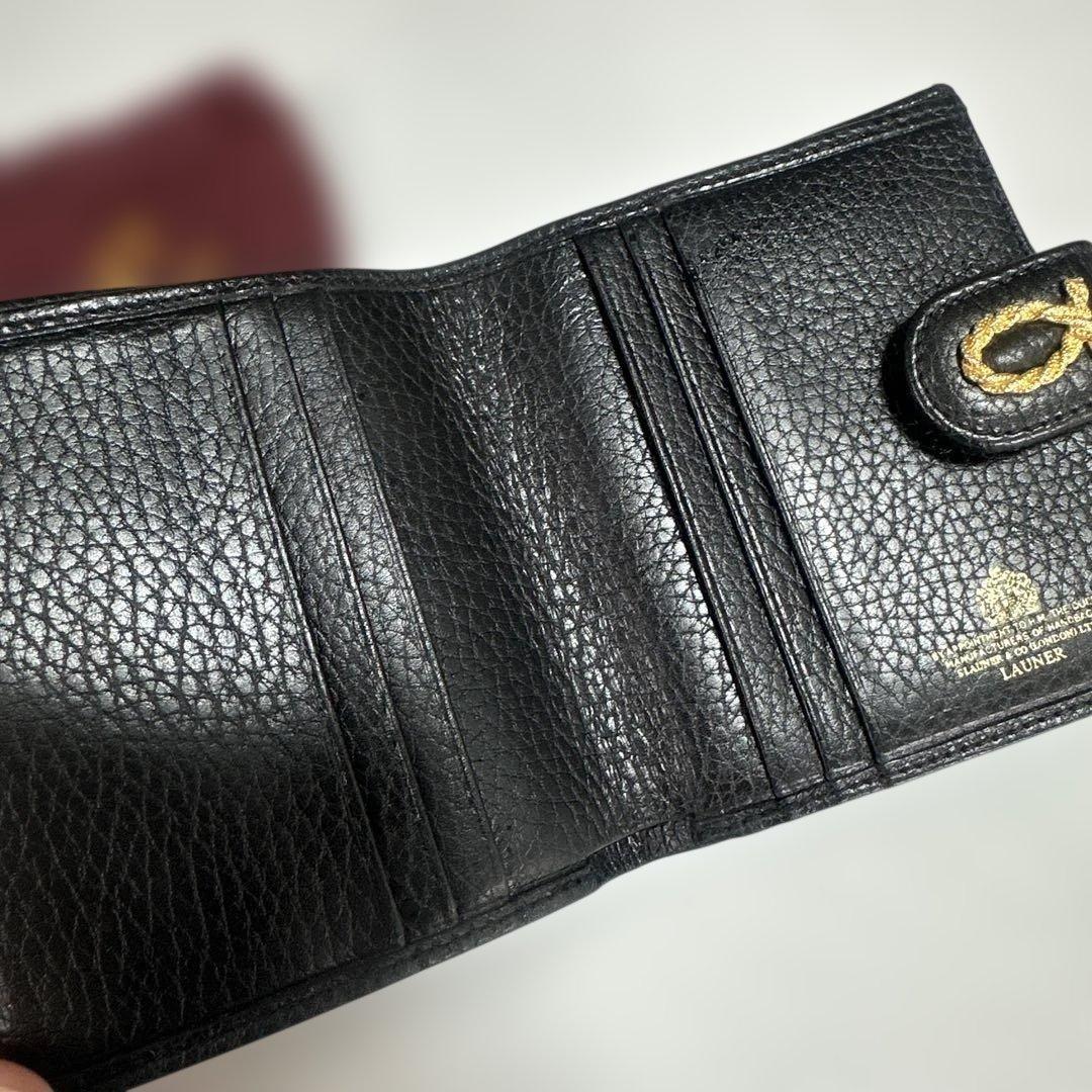 LAUNER LONDON ロウナーロンドン ブラック ロープロゴ 二つ折り財布