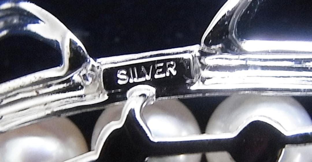 ★925シルバー(銀製)・7粒★本真珠ブローチ（アコヤ真珠)★未使用品　★