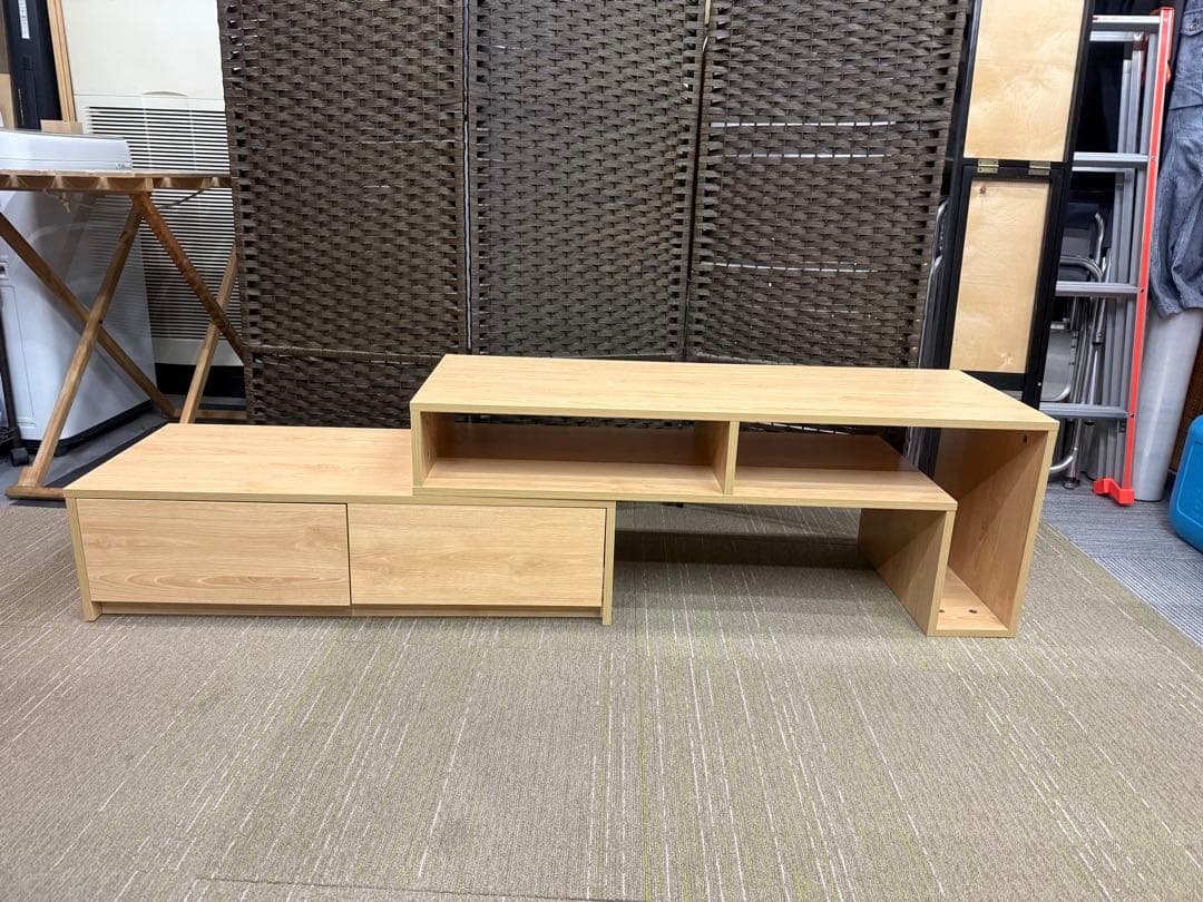 【美品】【洗浄消毒作業済】伸縮式テレビボード　テレビ台　TVボード