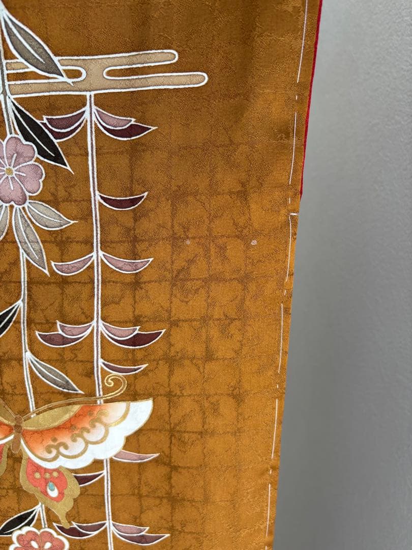 最終価格！⭐️振袖フルセット　正絹振袖　成人式　しつけ糸付き　茶系