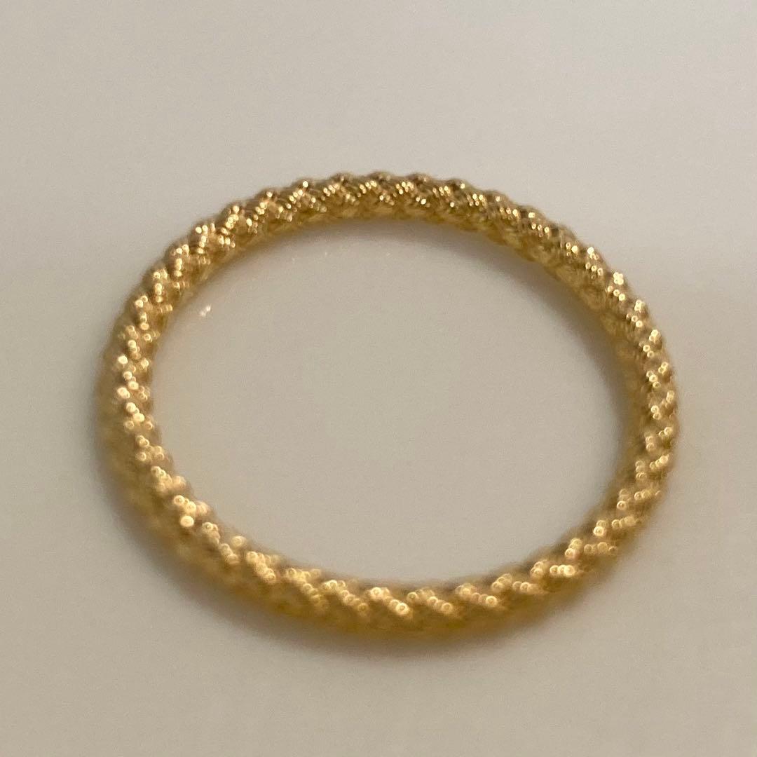ゴールド 編み込みリング　18金イエローゴールド