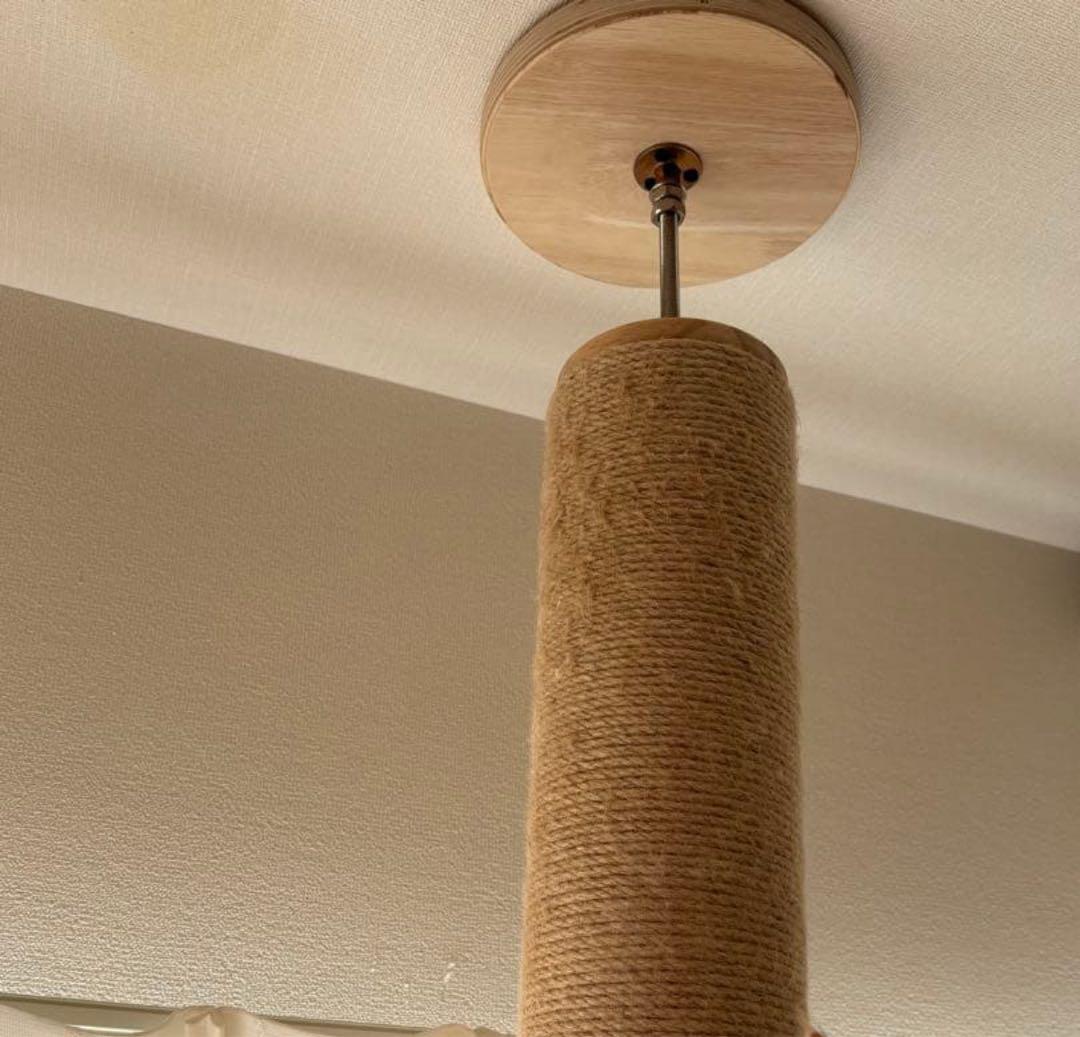 SUMIKA 突っ張り型木製キャットタワー　ハイエンド（天然麻　ベージュ）