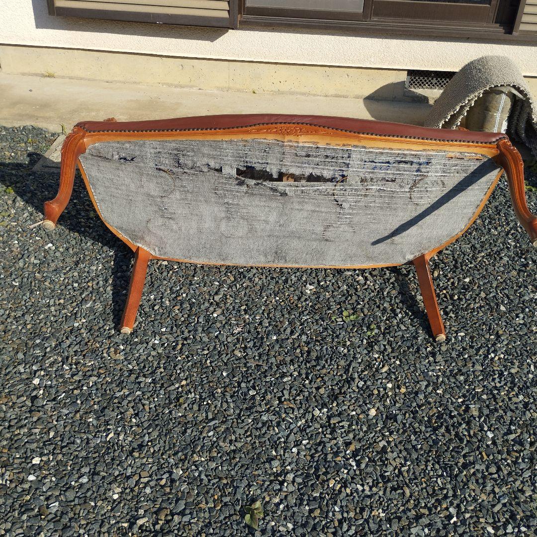 ロココ調　猫脚　二人掛けソファ