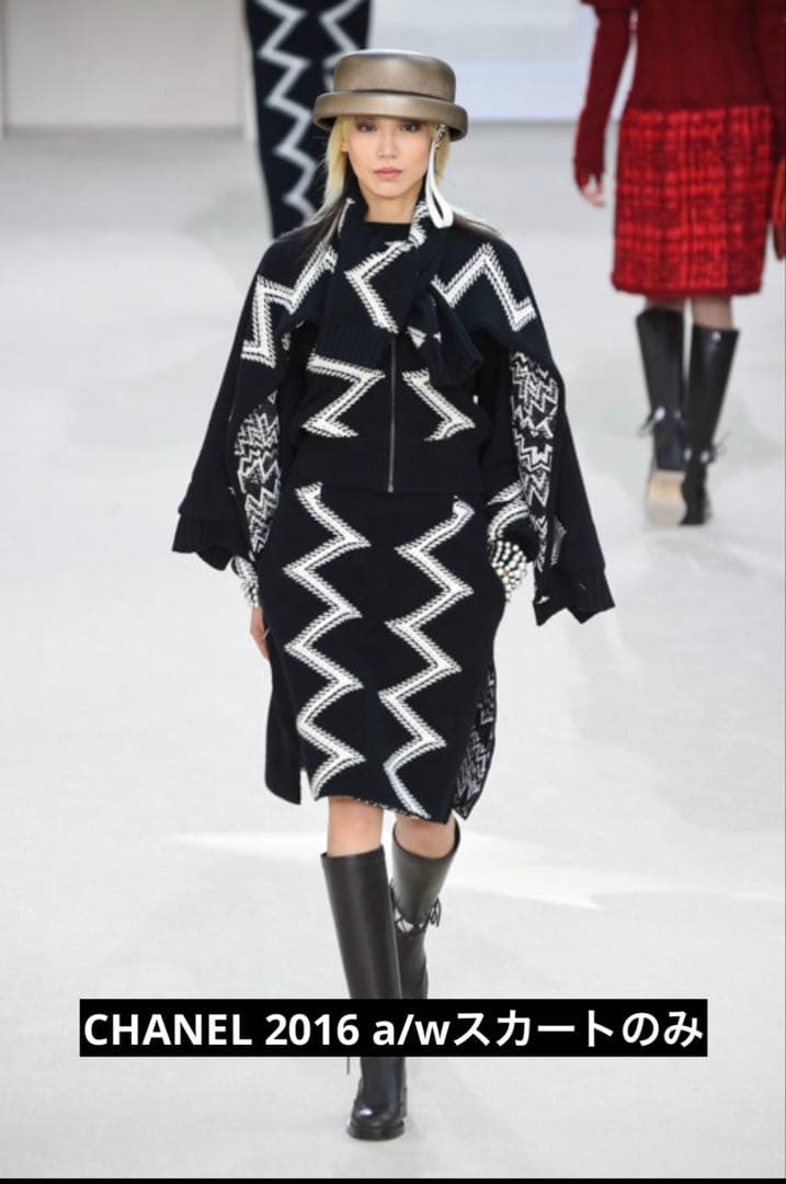 【匿名配送 美品】CHANEL シャネル サイドダブルジップニットスカート XS