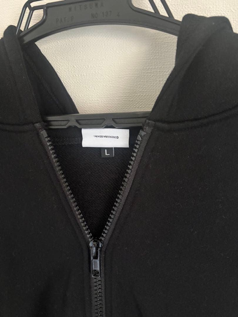 ルナシーLUNASEA ダブルジップロングパーカー黒 L