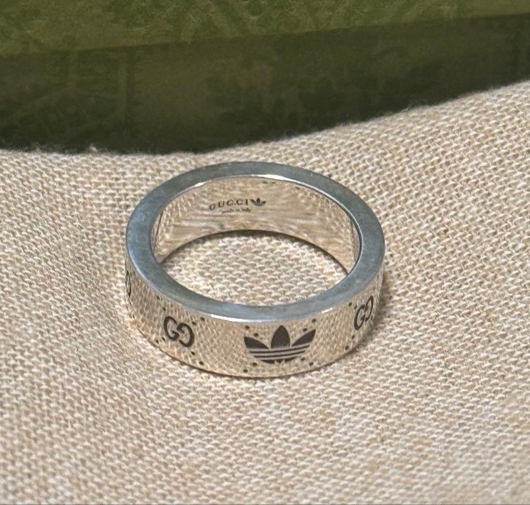 GUCCI ADIDAS コラボ リング 925 GG サイズ：14 シルバー