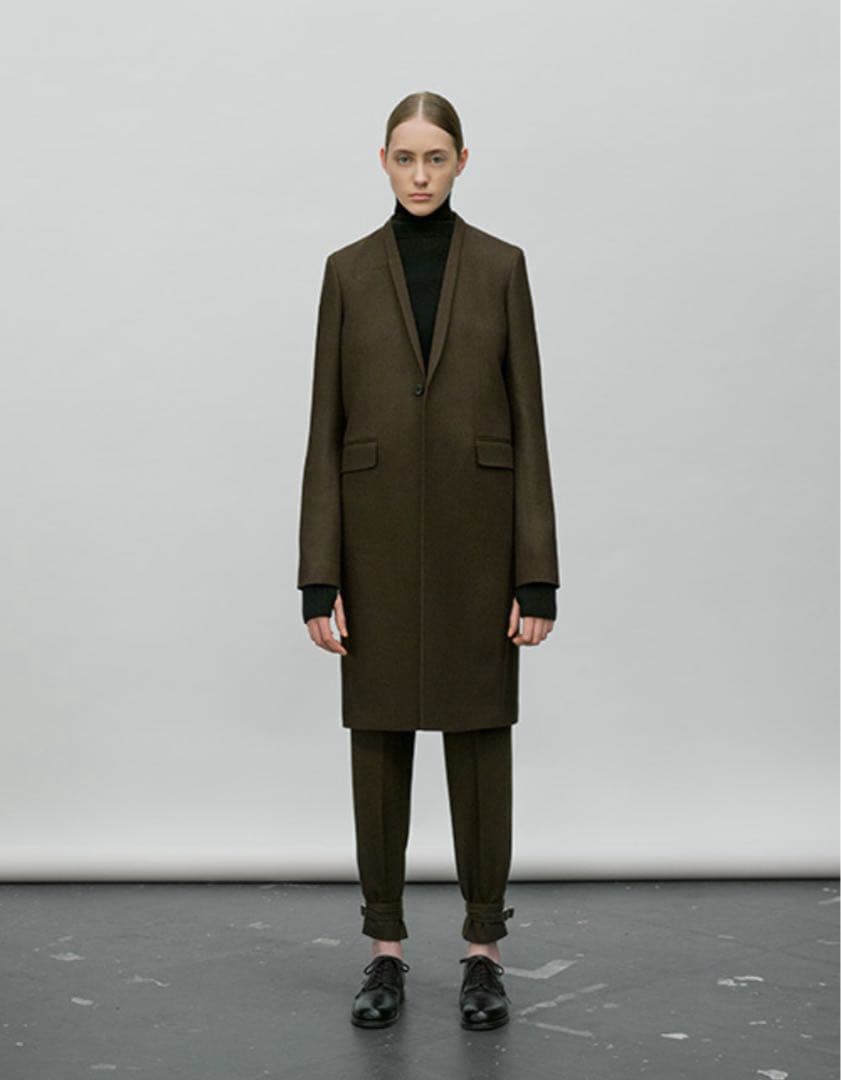 お値下げ中【HYKE】 チェスターコート　カーキ　ウール　サイズ1