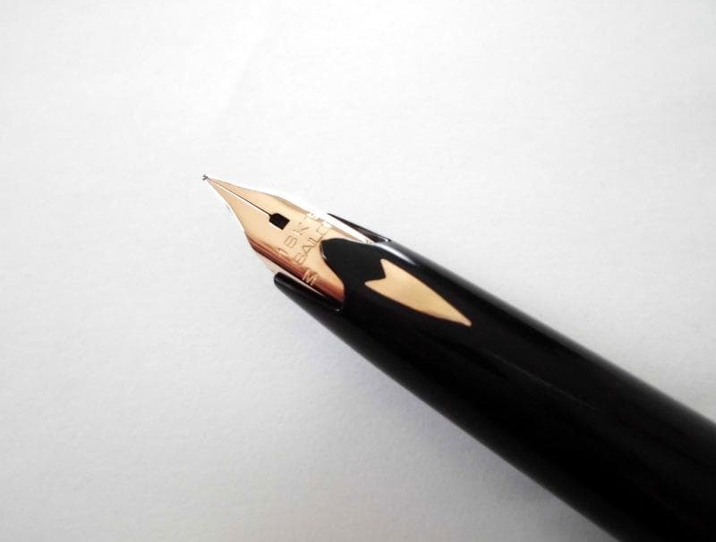 希少★セーラー SAILOR 万年筆 蒔絵 木軸縞黒檀 扇 18K アンティーク