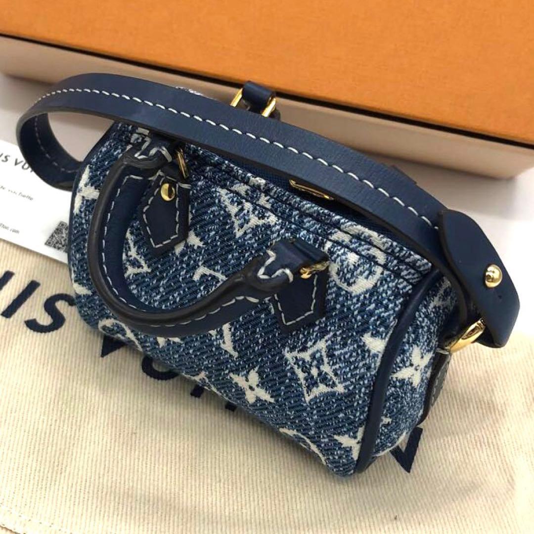 未使用✨ルイヴィトン デニム　マイクロチャーム マイクロバッグ ブルー系