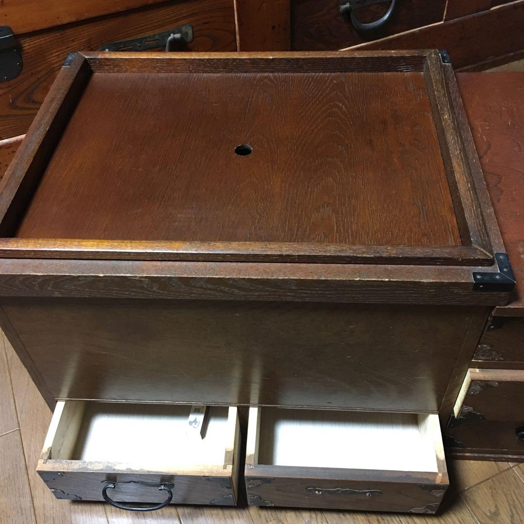 木製長火鉢　角火鉢　古道具 アンティーク　囲炉裏