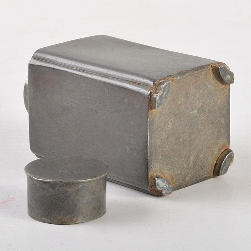 煎茶道具　古錫　茶壷　茶心壷　約110ｇ　在銘　M　R5183