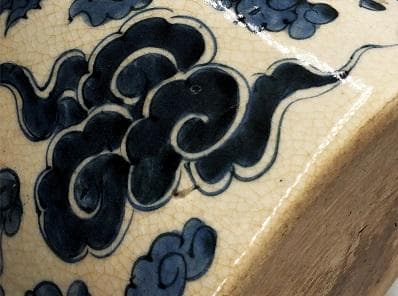 【 呉須水指 】　唐物骨董　清朝古玩　桐箱付き　　　　N0505I