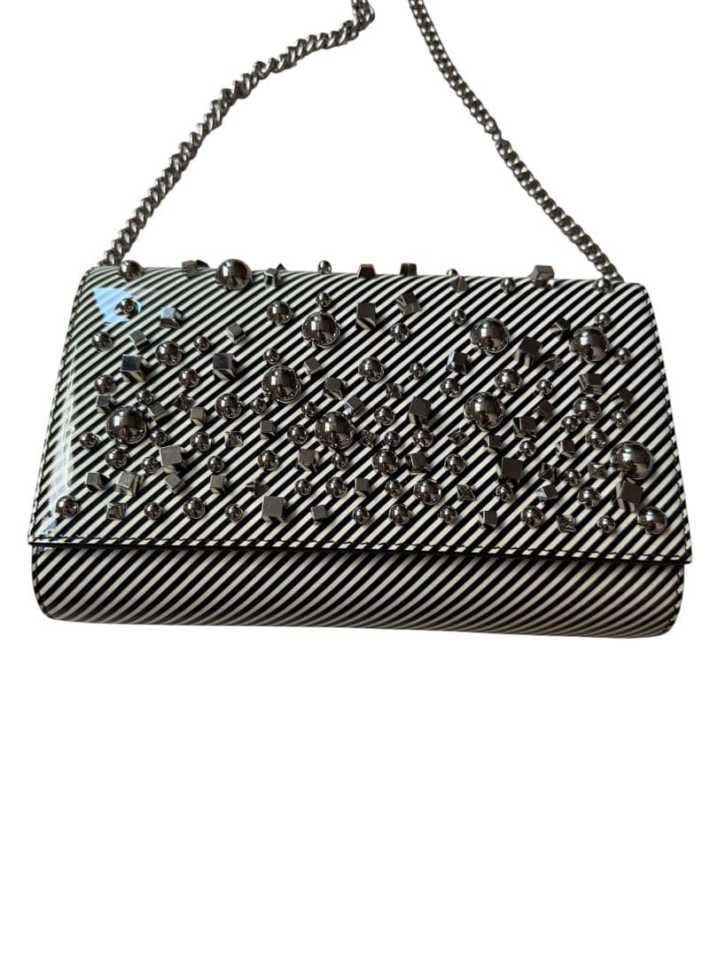 クリスチャン　ルブタン ストライプデザイン パーティーバッグ