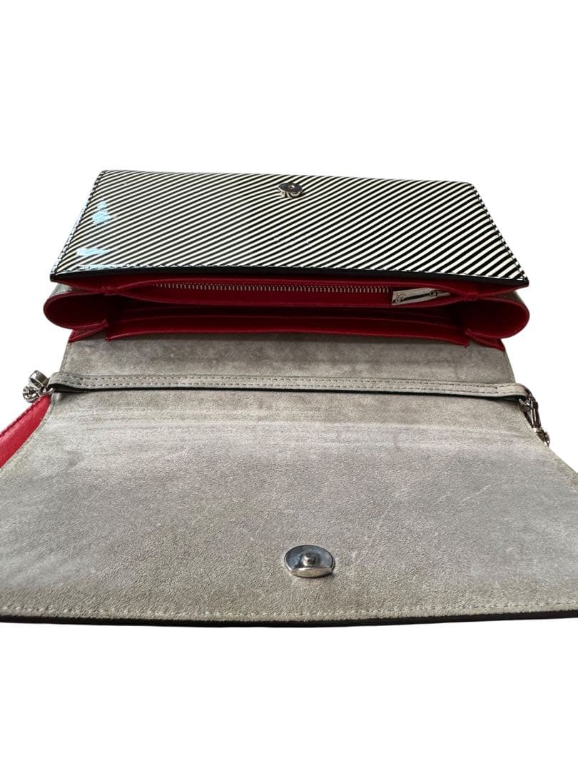 クリスチャン　ルブタン ストライプデザイン パーティーバッグ