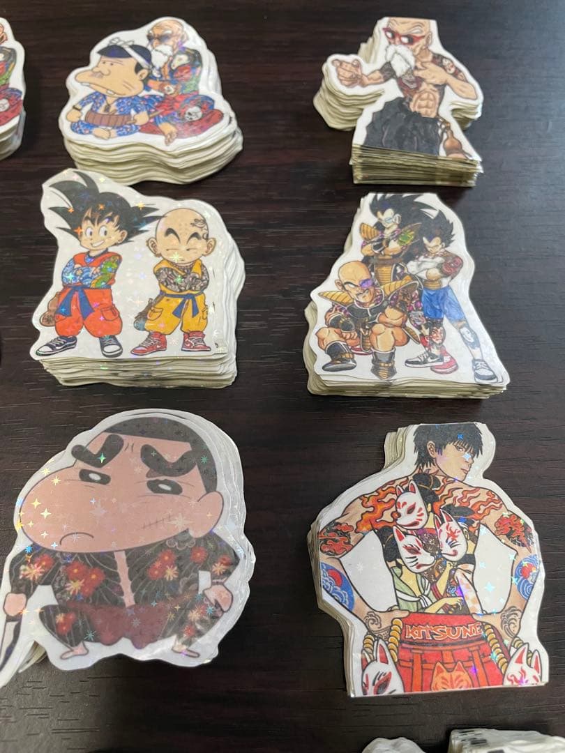キラキラステッカー ドラゴンボール サザエさん 彫り師 ステッカー シール