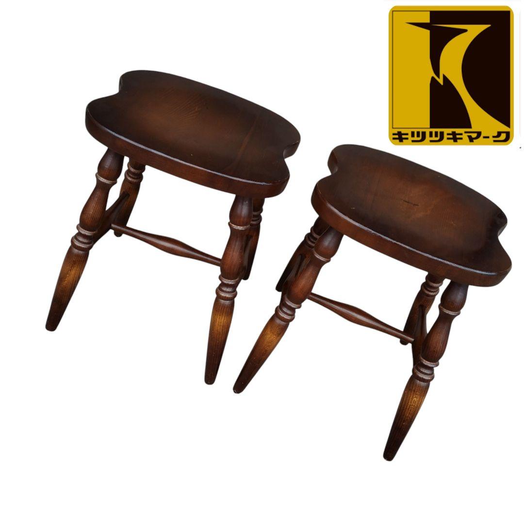 飛騨産業 キツツキマーク スツール 椅子 イス 2脚セット