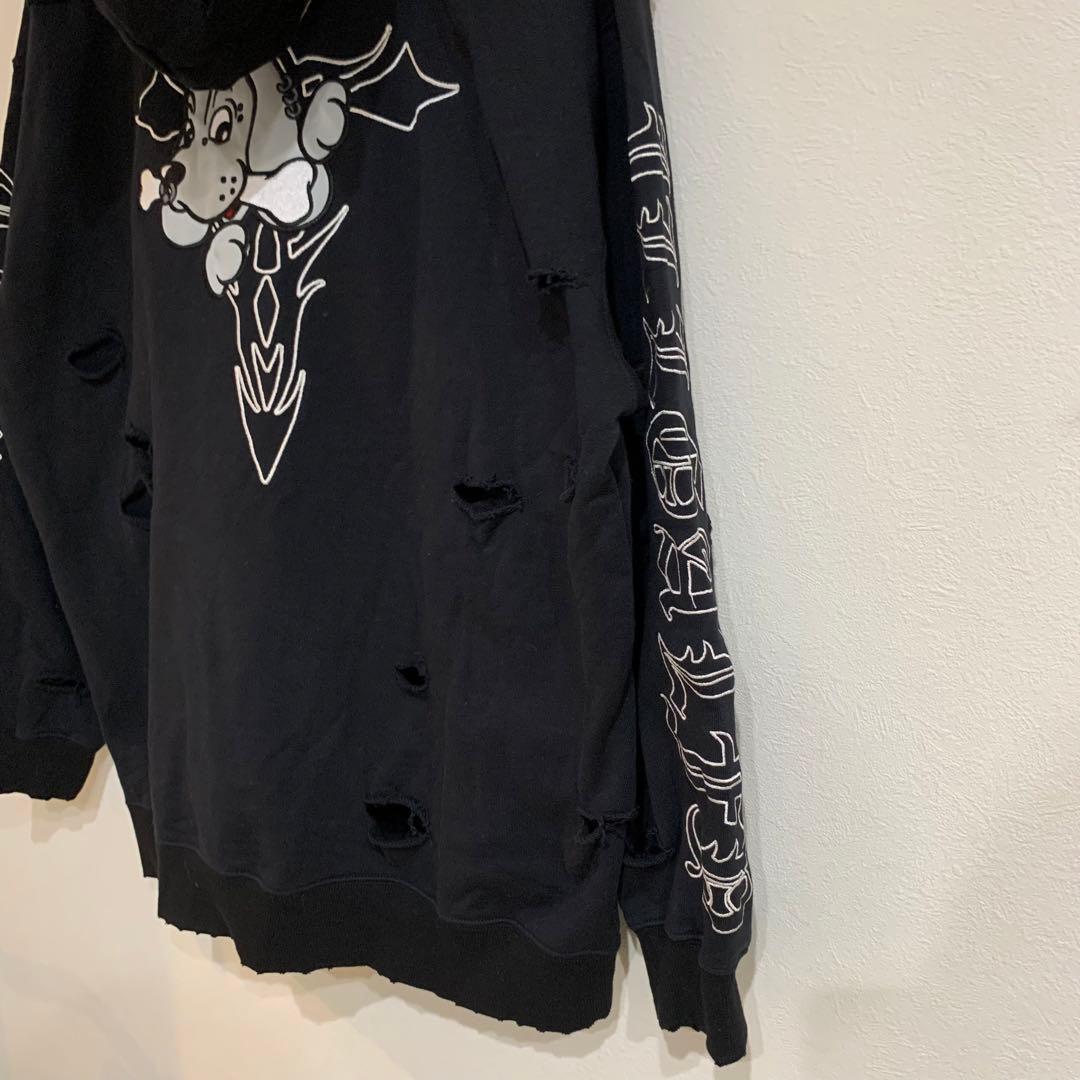 GALFY　ガルフィー　パーカー　オーバーサイズ　ダメージ　大型犬　クロス　猫耳