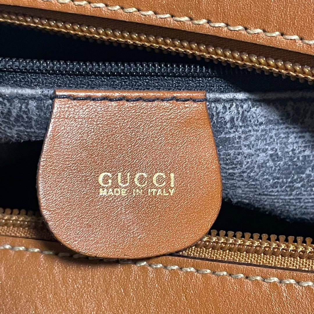 【激レア】GUCCIオールドグッチ シモ ショルダーバッグ バンブー レザー