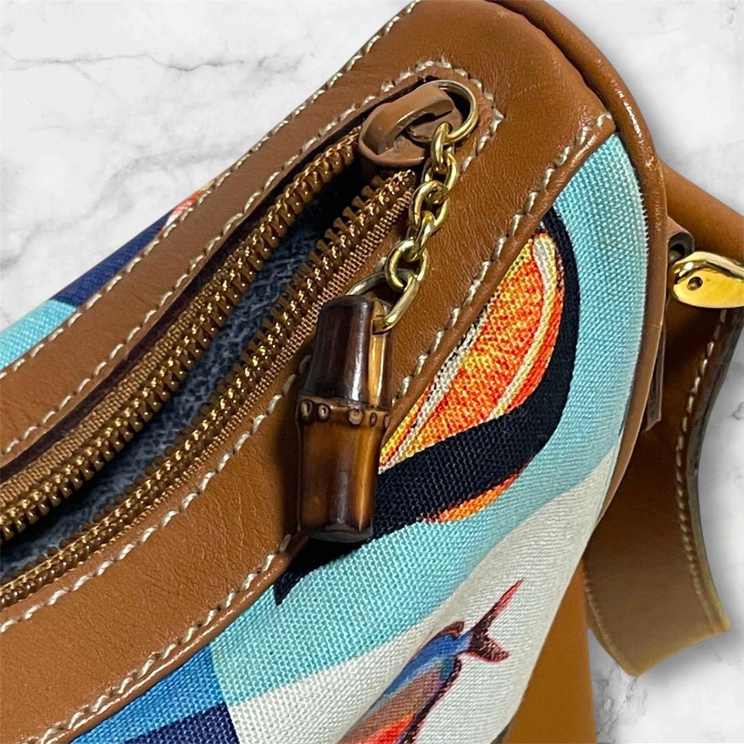 【激レア】GUCCIオールドグッチ シモ ショルダーバッグ バンブー レザー