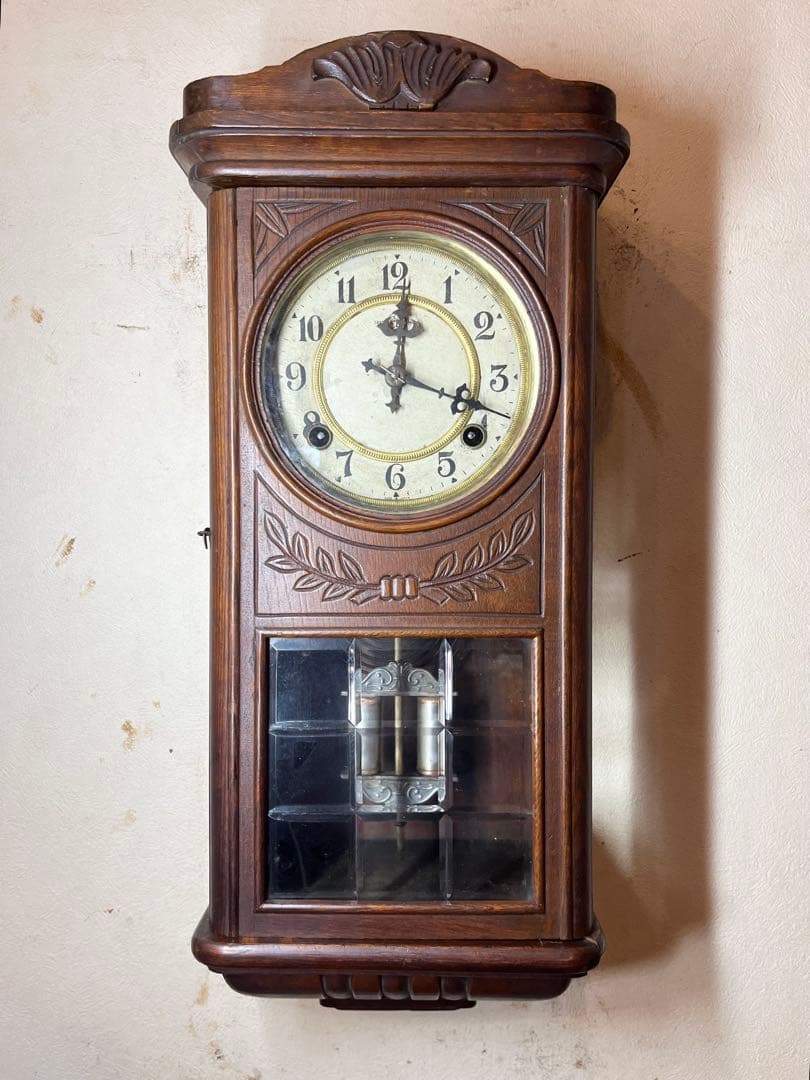 角型　おしゃれ　柱時計　古時計　振り子　ゼンマイ　ボンボン　レトロ　精工舎　大正