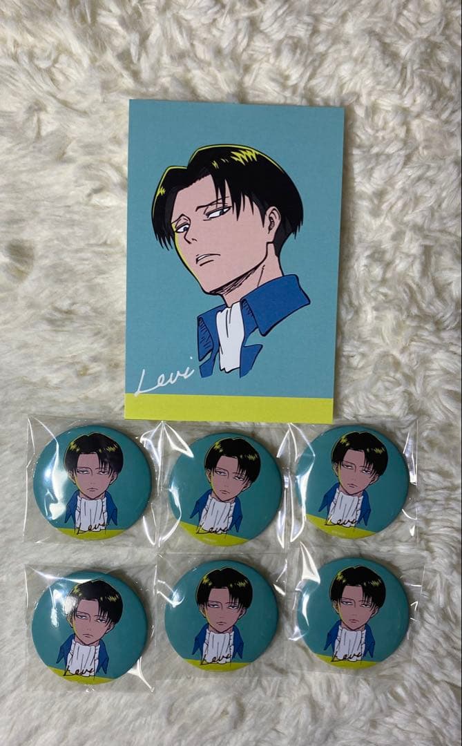 進撃の巨人 Art make 箔押し缶バッジ リヴァイ