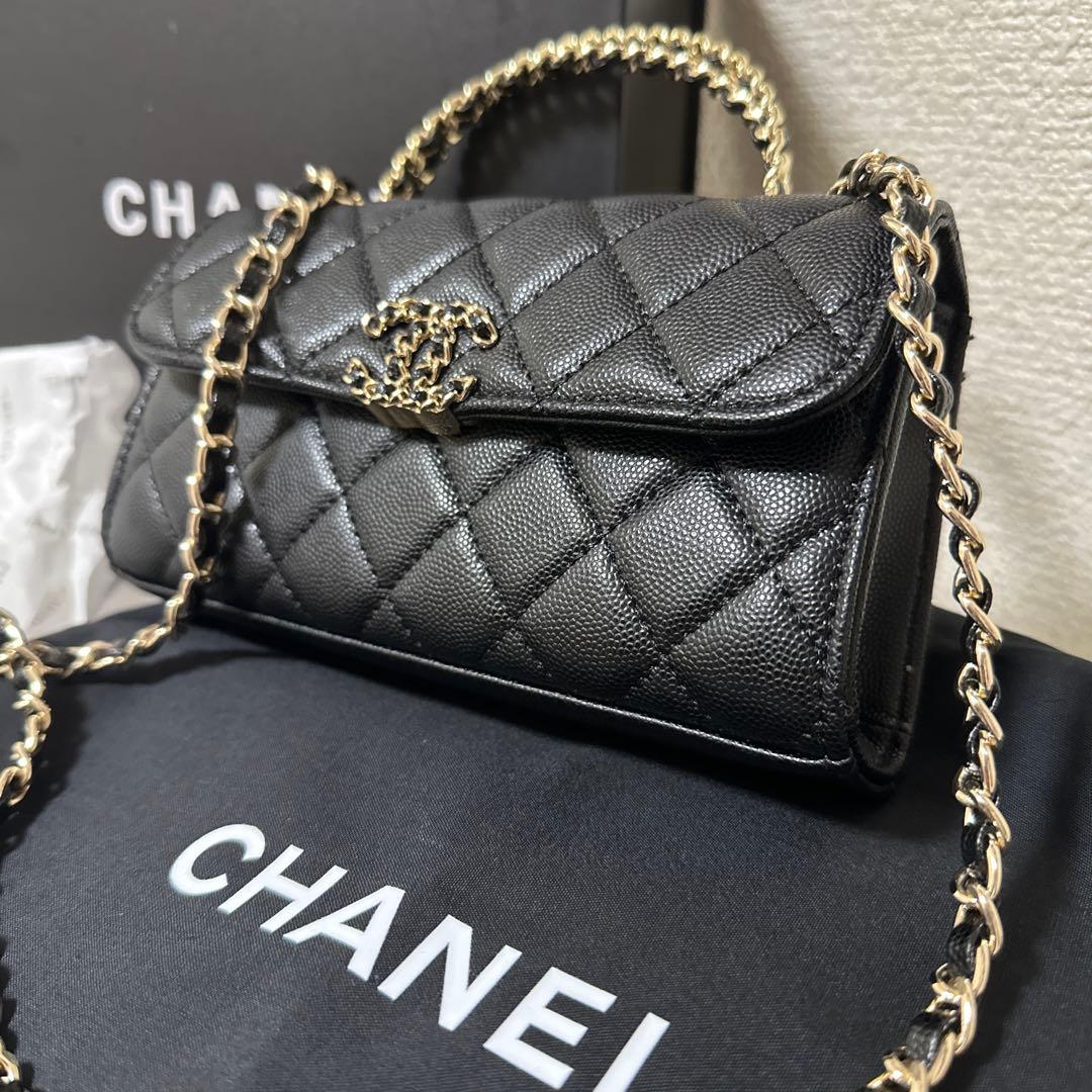 CHANEL 新品ノベルティ　ショルダーバッグ　ゴールドチェーン　ブラック