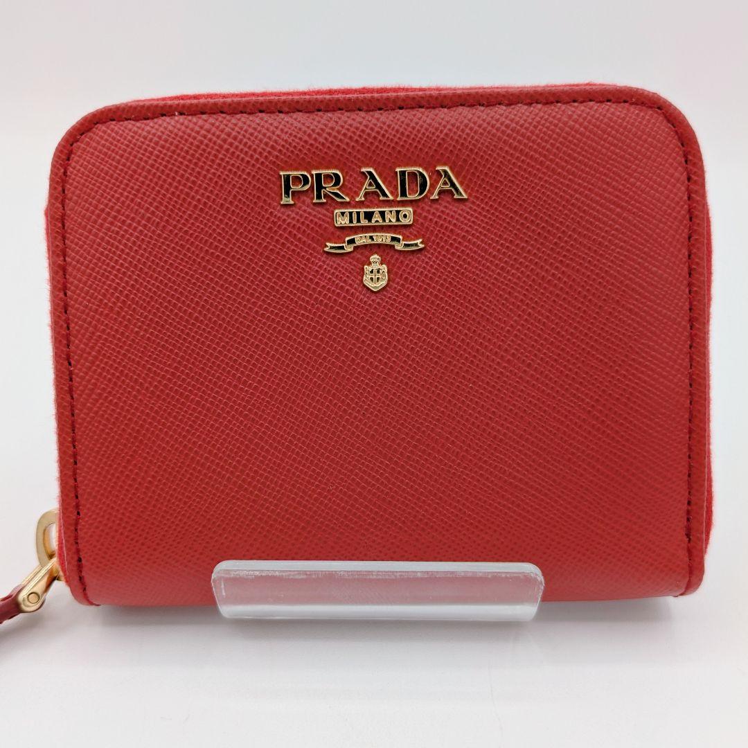 美品 PRADA プラダ レッド red ケース サフィアーノレザー 箱