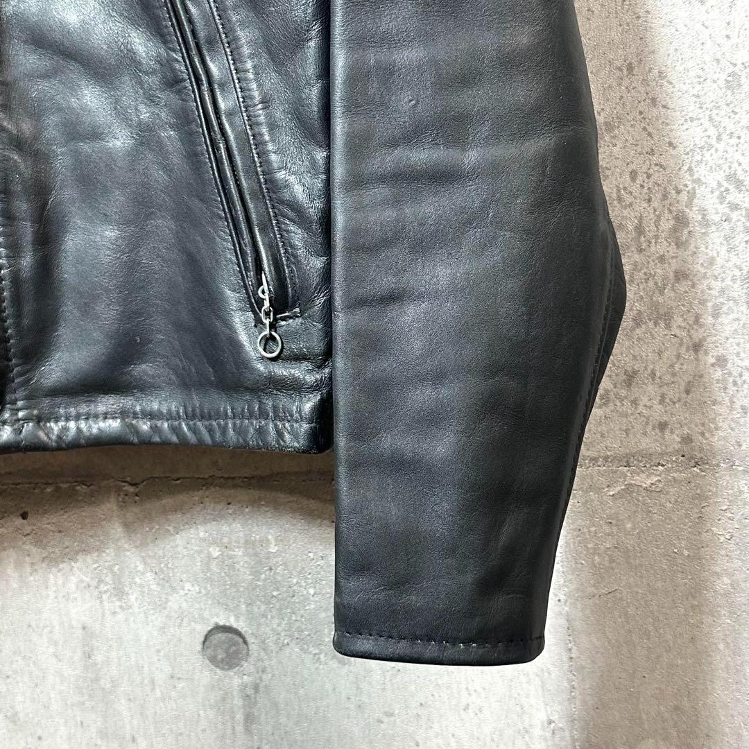 ⭐️即決価格⭐️Schott シングルライダースジャケット　アメリカ製　ワッペン